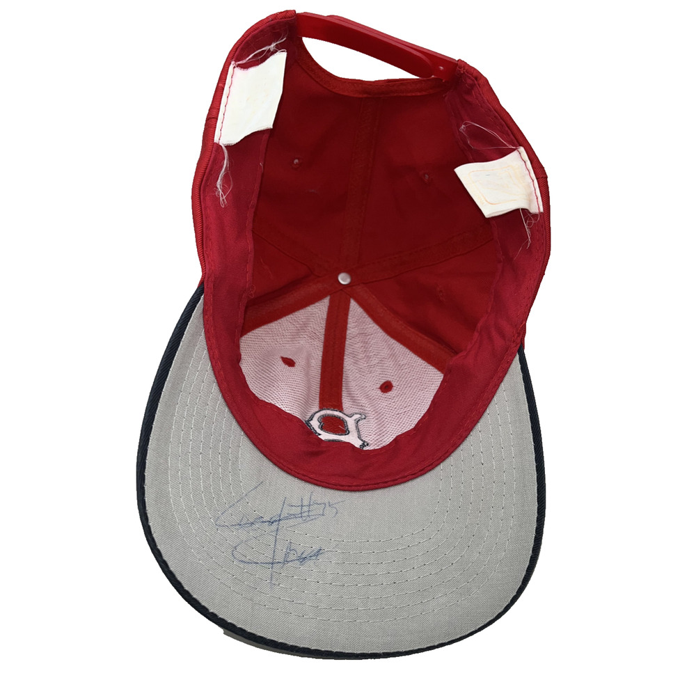 Boston Red Sox Snapback Hat Logo 7 MLB Cap Signed Inside Brim OSFA Vintage - Picture 6 of 9